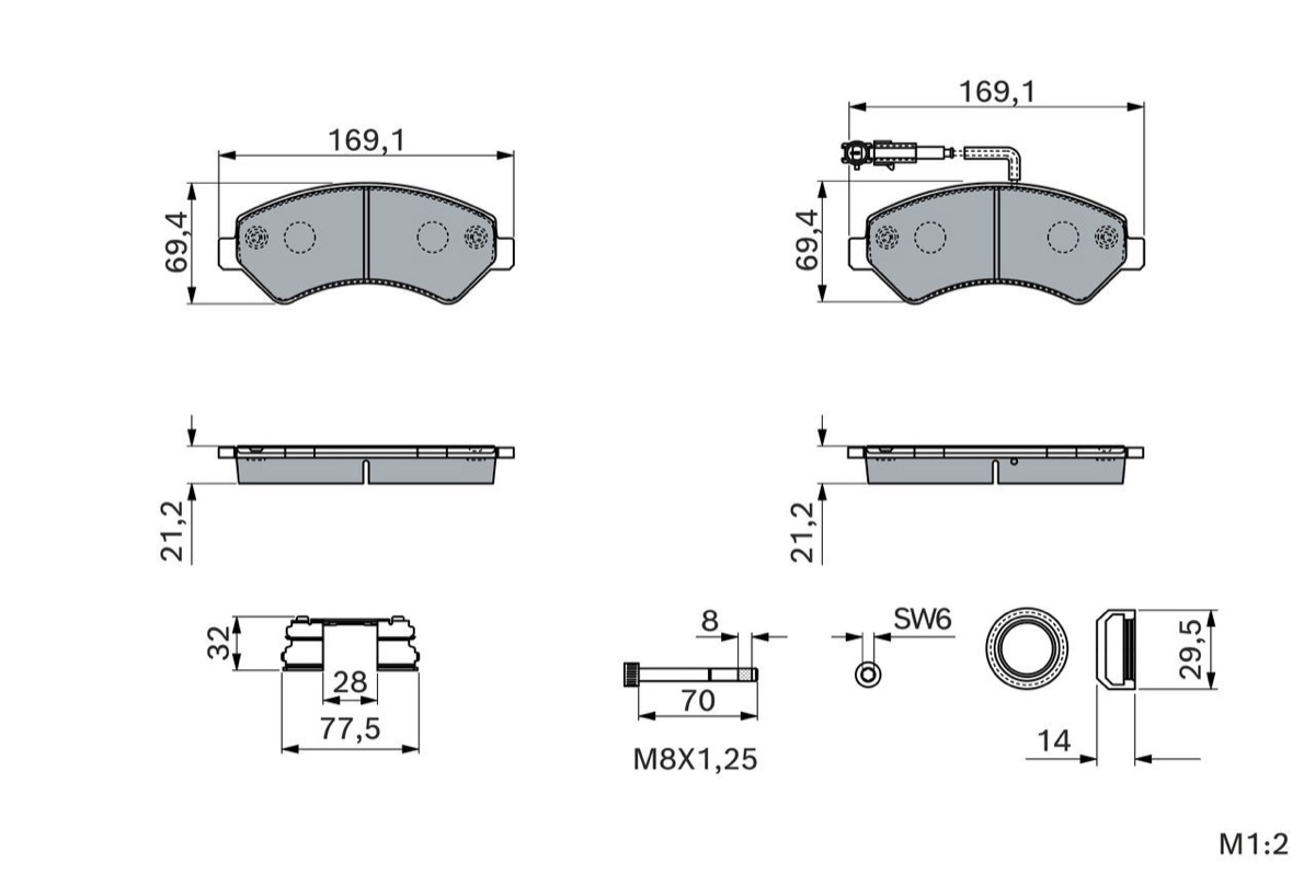 Bosch 0 986 460 239 Brake Pad Set