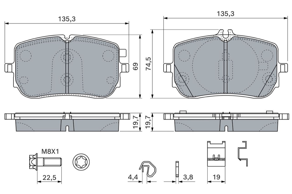 Bosch 0 986 460 270 Brake Pad Set