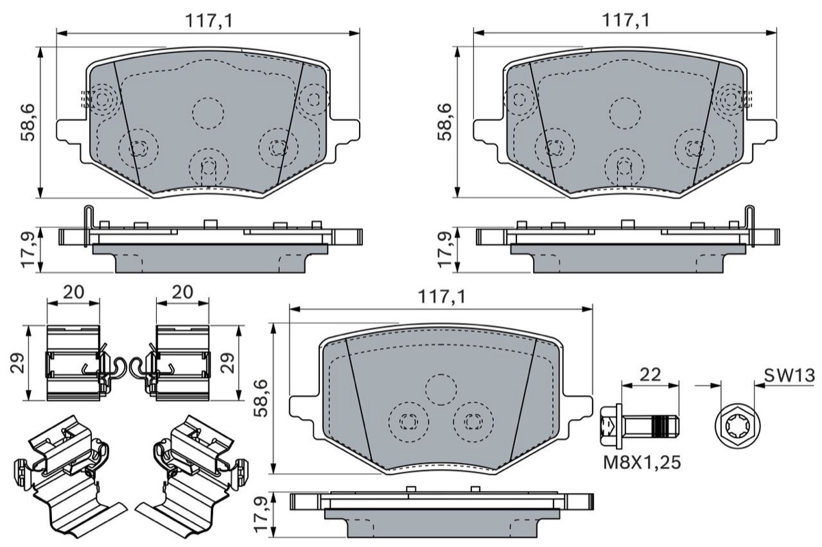 Bosch 0 986 460 283 Brake Pad Set