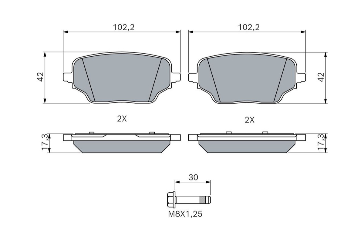 Bosch 0 986 460 286 Brake Pad Set