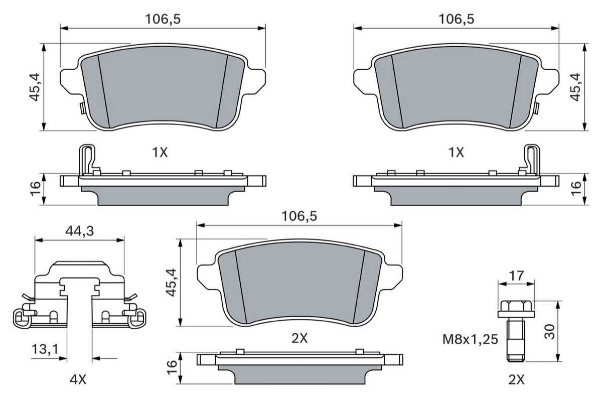 Bosch 0 986 460 312 Brake Pad Set