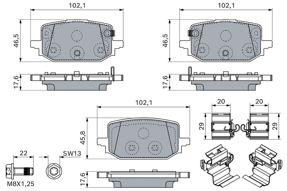 Bosch 0 986 460 324 Brake Pad Set
