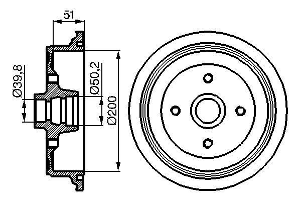 Bosch 0 986 477 016 Brake Drum