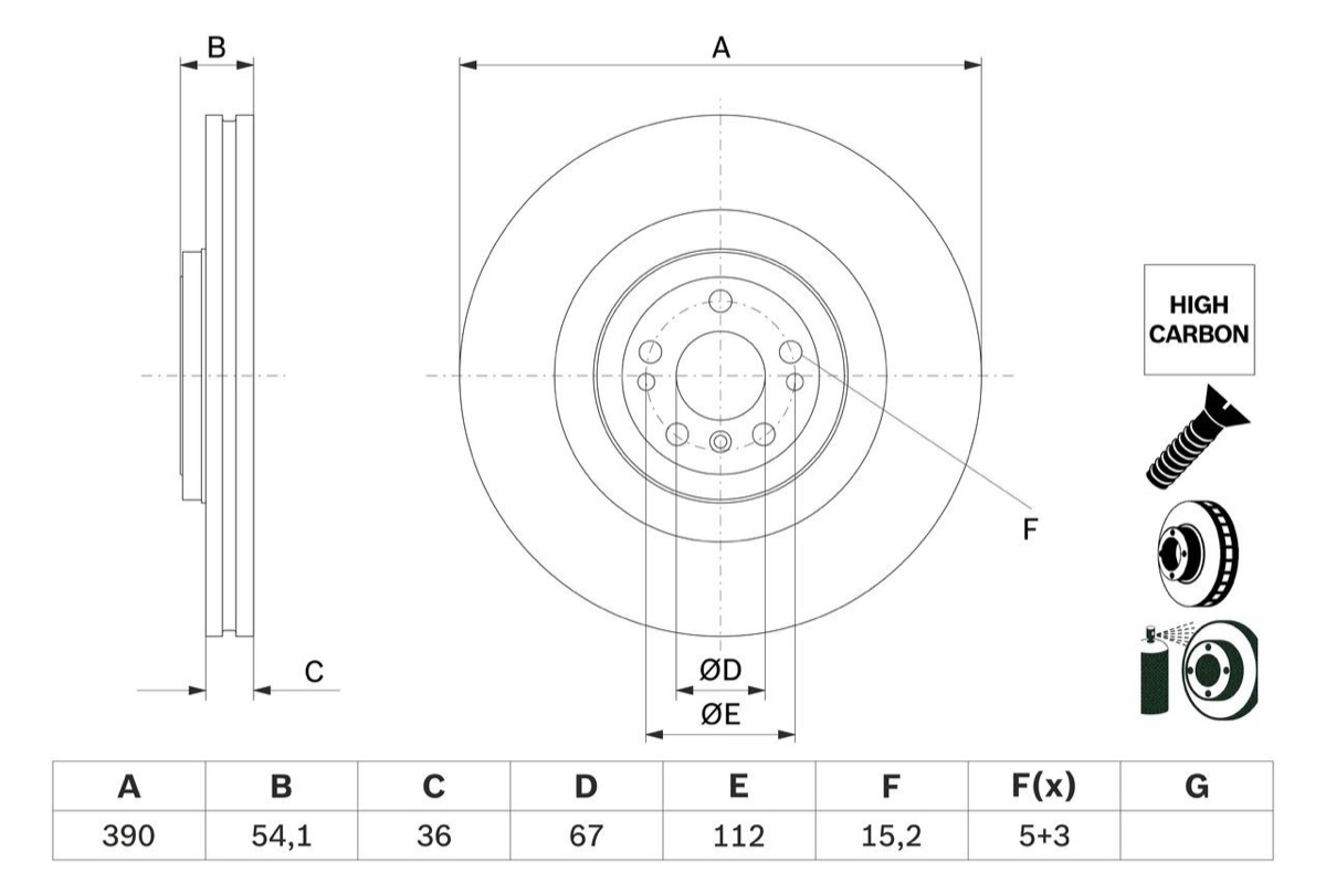 Bosch 0 986 479 E96 Brake Disc