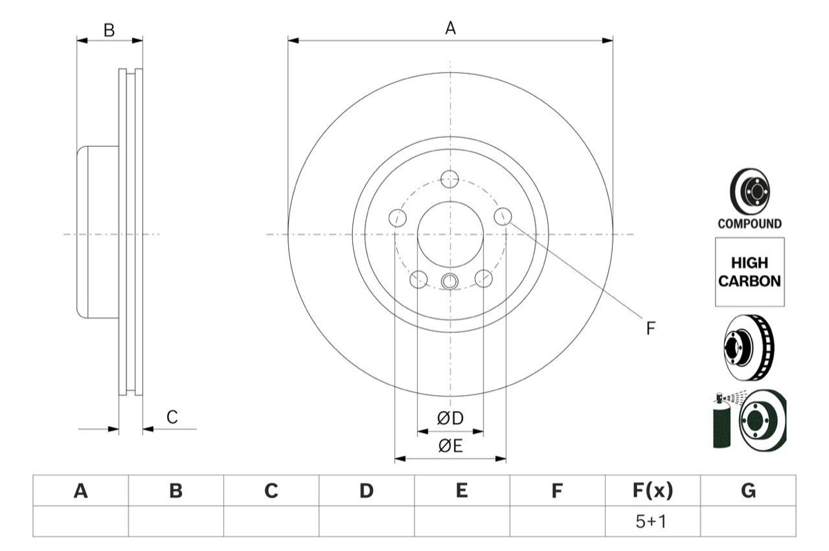 Bosch 0 986 479 F56 Brake Disc