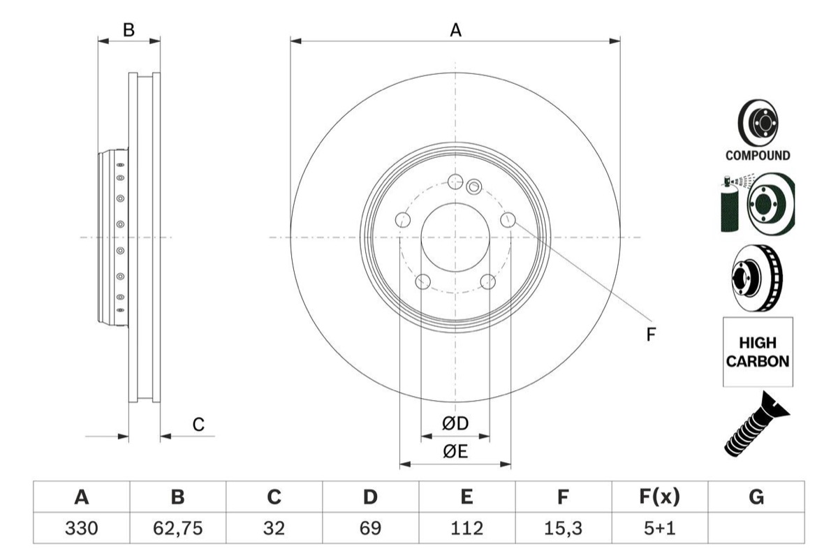 Bosch 0 986 479 G43 Brake Disc