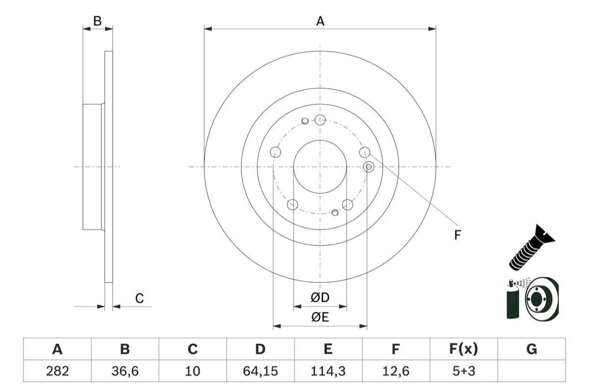 Bosch 0 986 479 G90 Brake Disc
