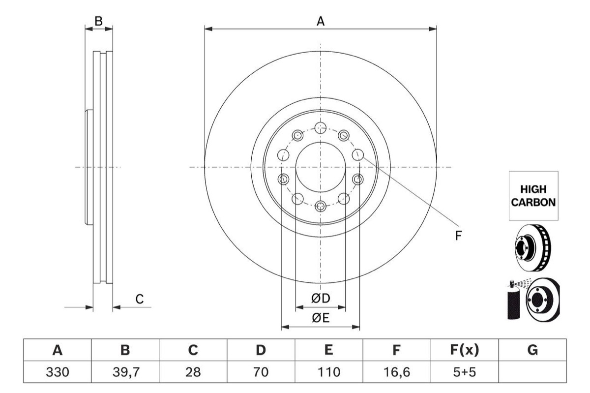 Bosch 0 986 479 J44 Brake Disc