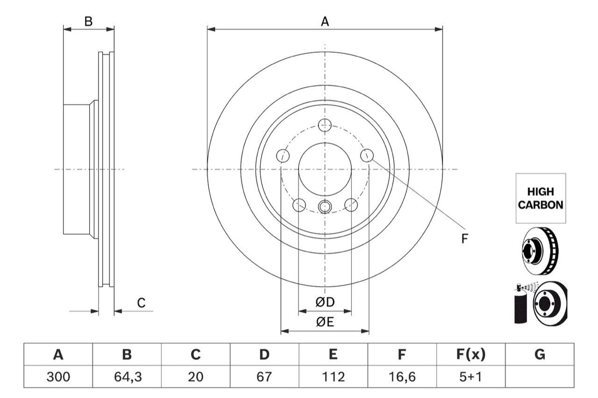 Bosch 0 986 479 J70 Brake Disc