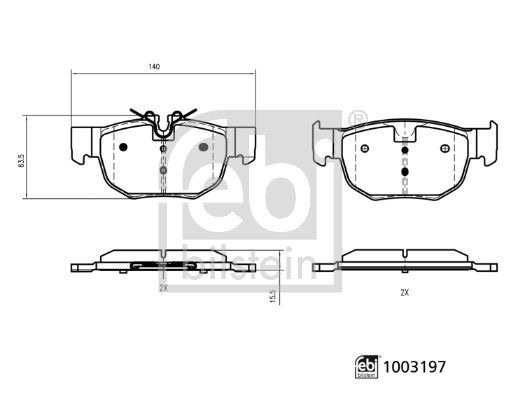 Febi Bilstein 1003197 Brake Pad Set