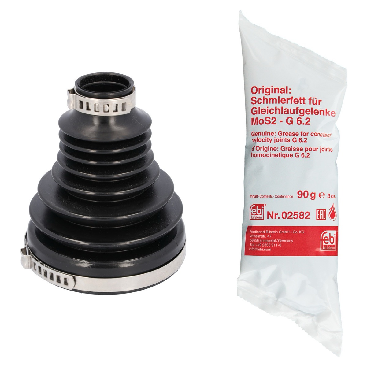 Febi Bilstein 183566 CV Boot Kit, Drive Shaft, Transmission Sided