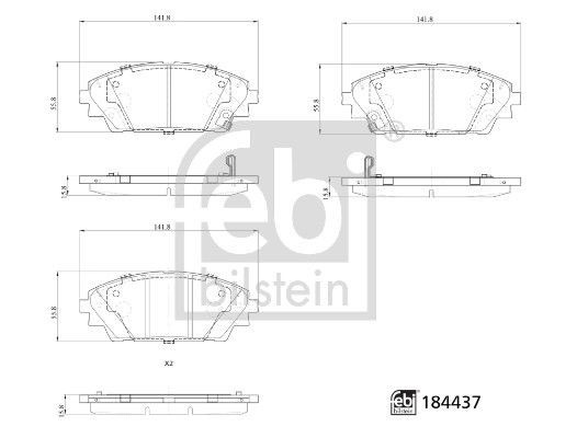 Febi Bilstein 184437 Brake Pad Set