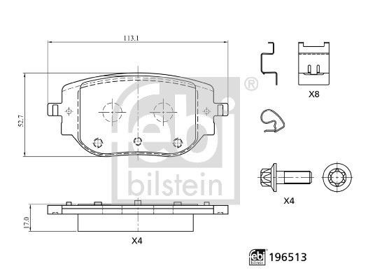 Febi Bilstein 196513 Brake Pad Set