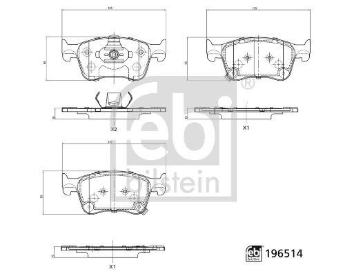 Febi Bilstein 196514 Brake Pad Set