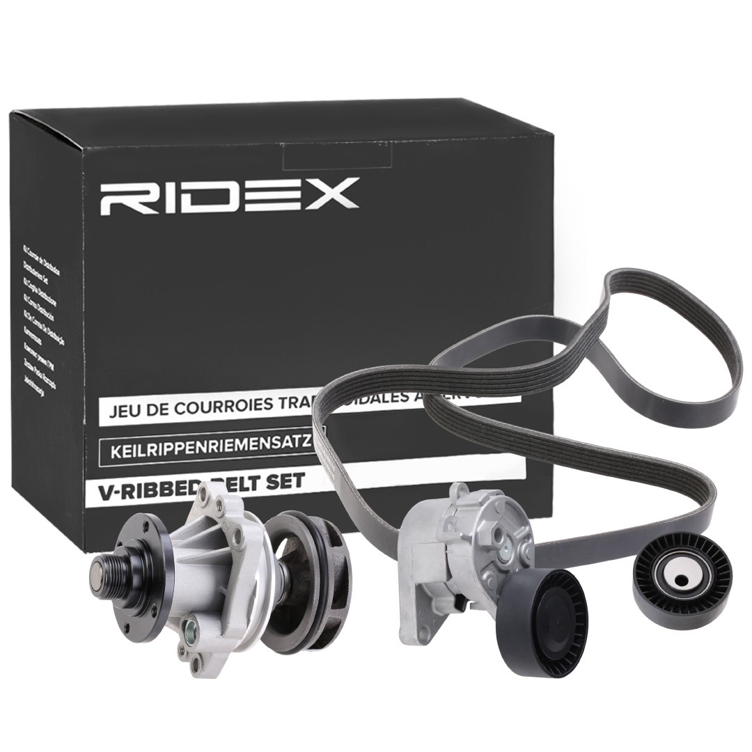 Ridex 4172P0012 Water Pump + V-Ribbed Belt Kit
