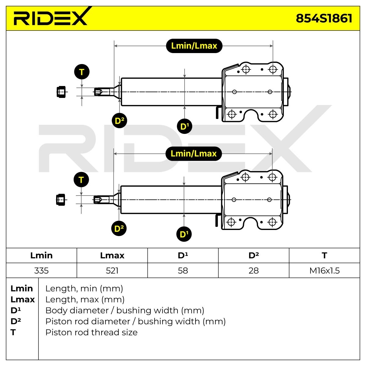 Ridex 854S1861 Shock Absorber