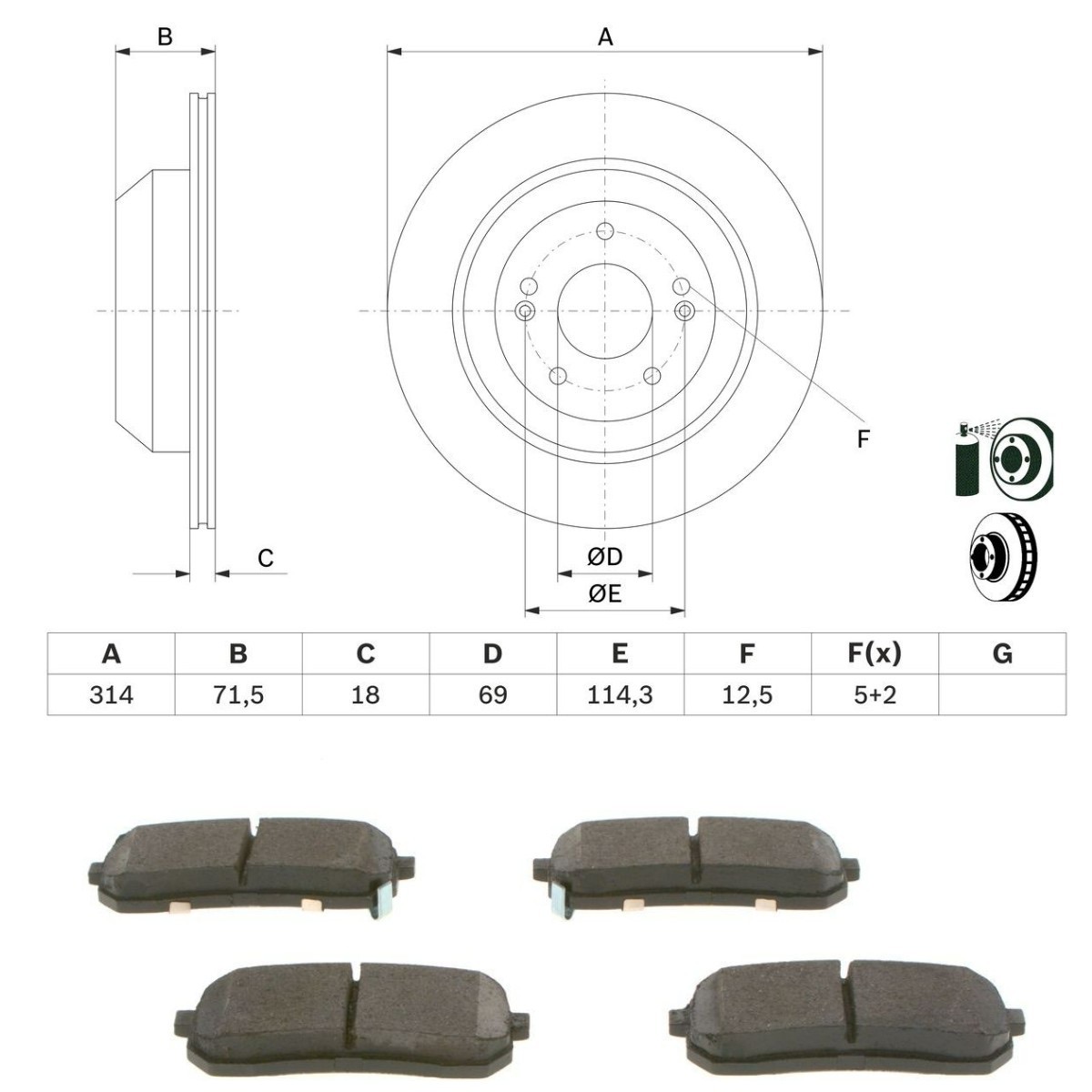 Bosch BSH3405N0218 Brake Discs and Pads Set