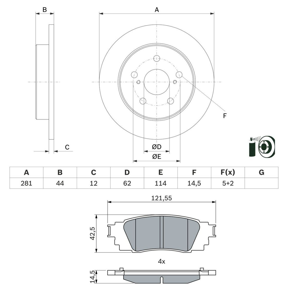 Bosch BSH3405N0229 Brake Discs and Pads Set