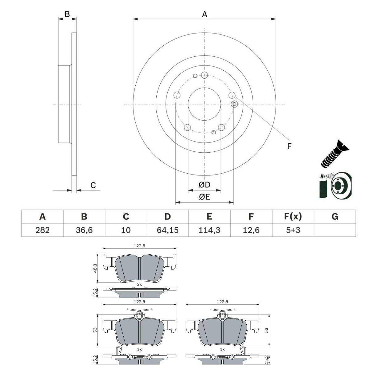 Bosch BSH3405N0306 Brake Discs and Pads Set