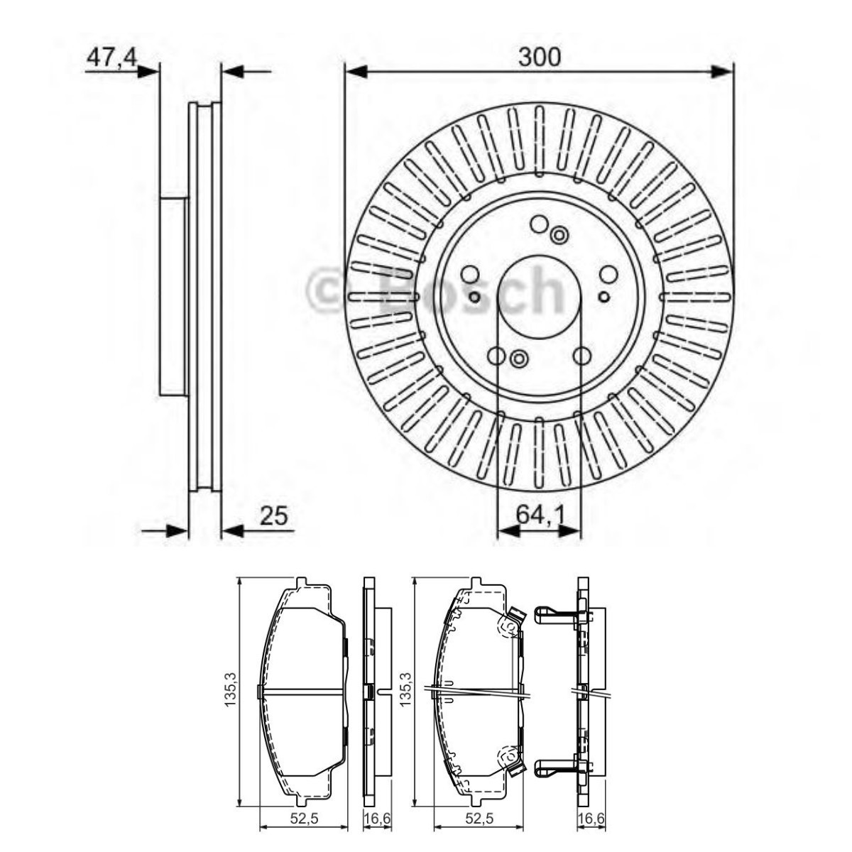 Bosch BSH3405N0322 Brake Discs and Pads Set
