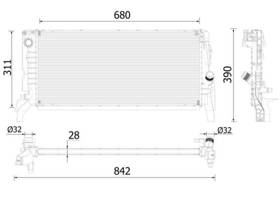Mahle CR 2311 000P Engine Radiator, for Vehicles