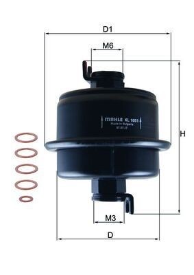 Mahle KL 1051D Fuel Filter