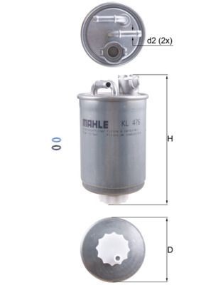 Mahle KL 476D Fuel Filter