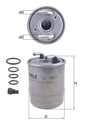 Mahle KL 490/1D Fuel Filter