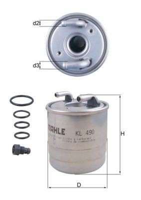 Mahle KL 490D Fuel Filter