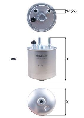 Mahle KL 639D Fuel Filter