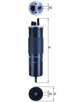 Mahle KL 831/11 Fuel Filter