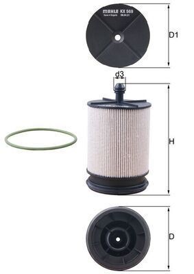Mahle KX 569D Fuel Filter