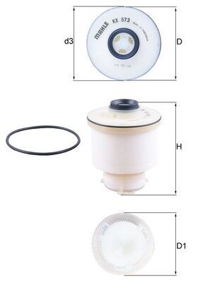 Mahle KX 573D Fuel Filter