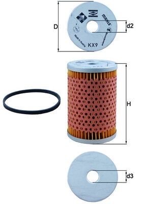 Mahle KX 9D Fuel Filter