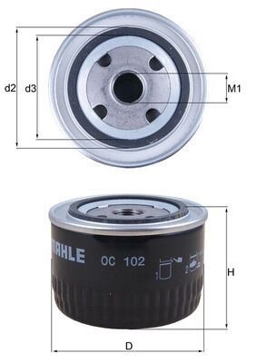 Mahle OC 102 Oil Filter