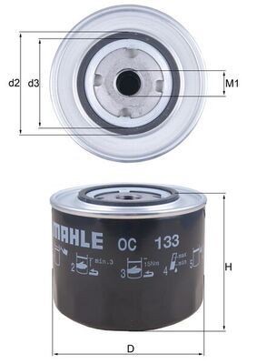 Mahle OC 133 Oil Filter