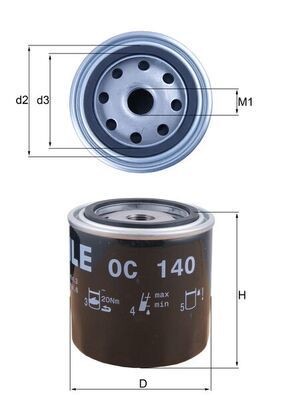 Mahle OC 140 Oil Filter