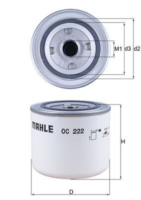 Mahle OC 222 Oil Filter