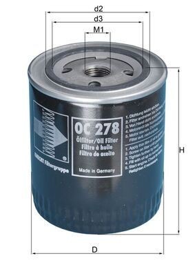 Mahle OC 278 Oil Filter