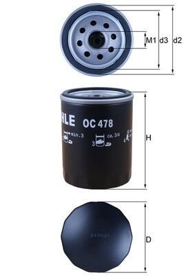 Mahle OC 478 Oil Filter