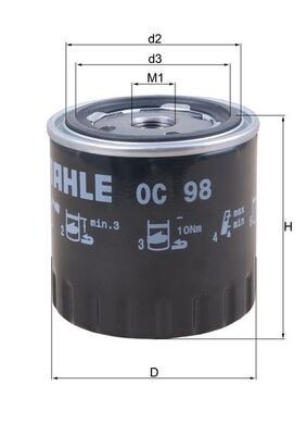 Mahle OC 98 Oil Filter