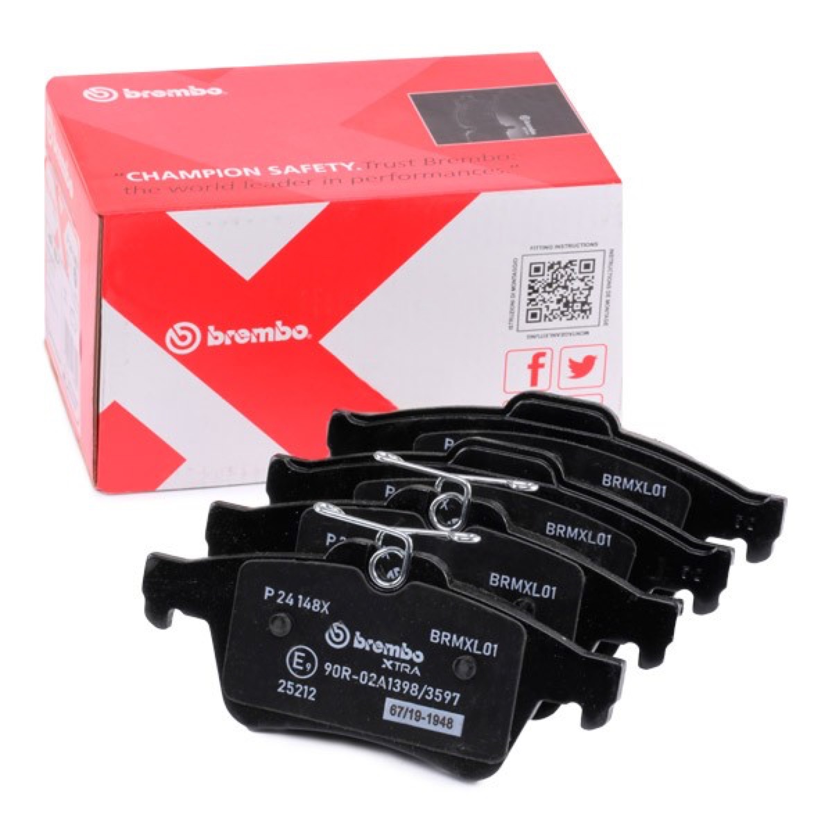 Brembo Xtra P 24 148X Brake Pad Set — Rear 123mm