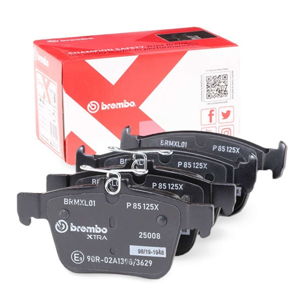 Brembo Xtra P 85 125X Brake Pad Set — Rear 123mm