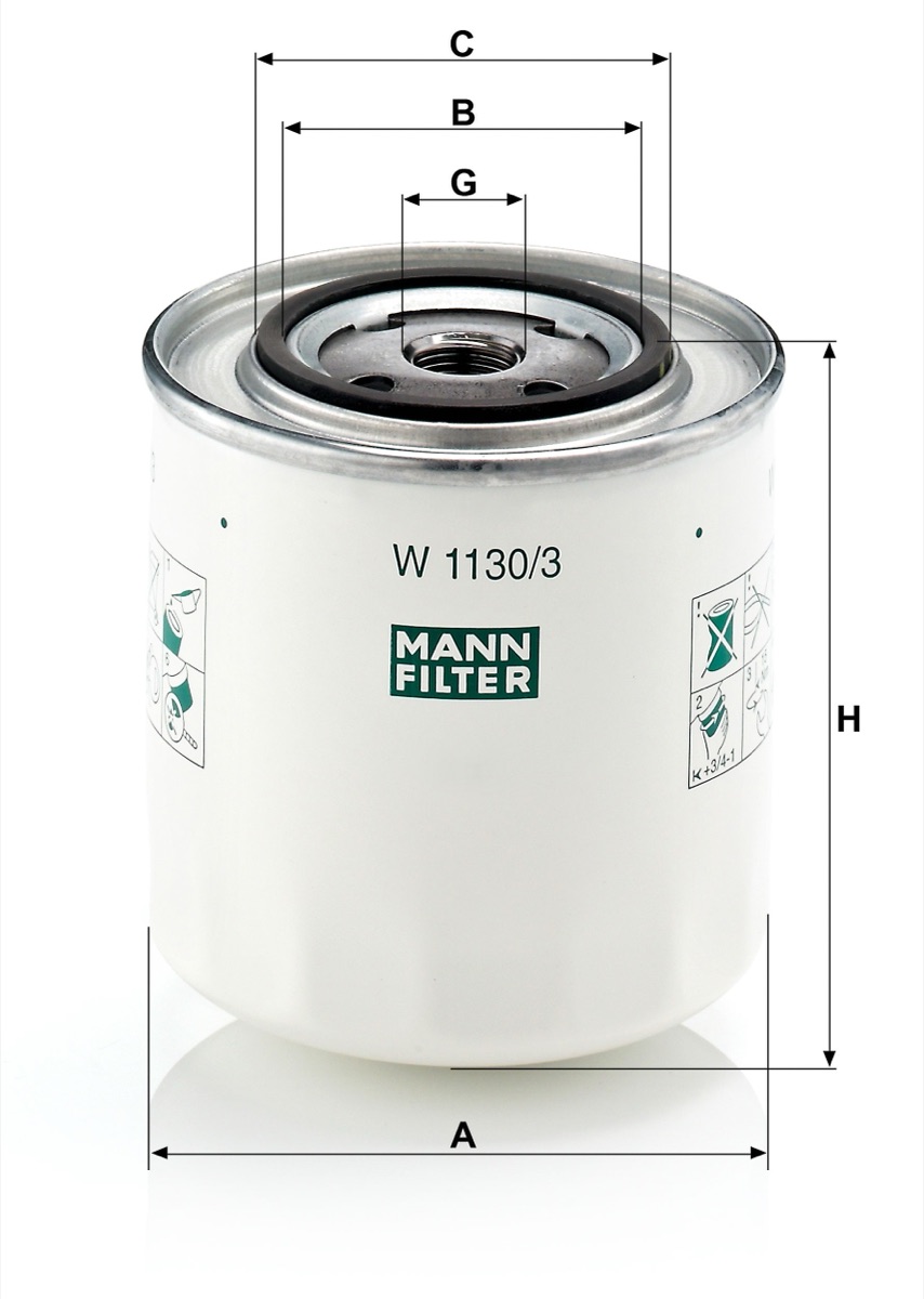 Mann-Filter W 1130/3 Oil Filter