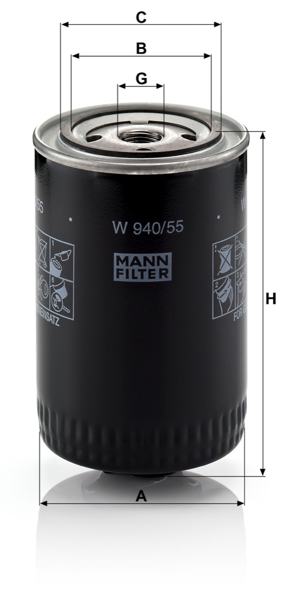 Mann-Filter W 940/55 Oil Filter