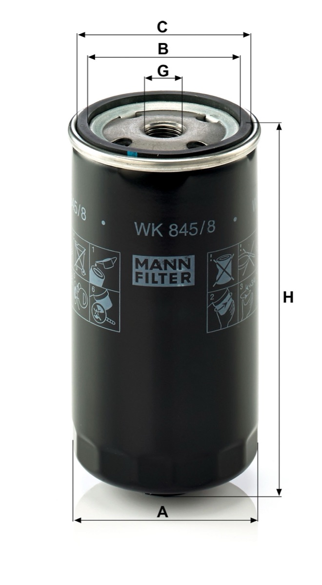 Mann-Filter WK 845/8 Fuel Filter