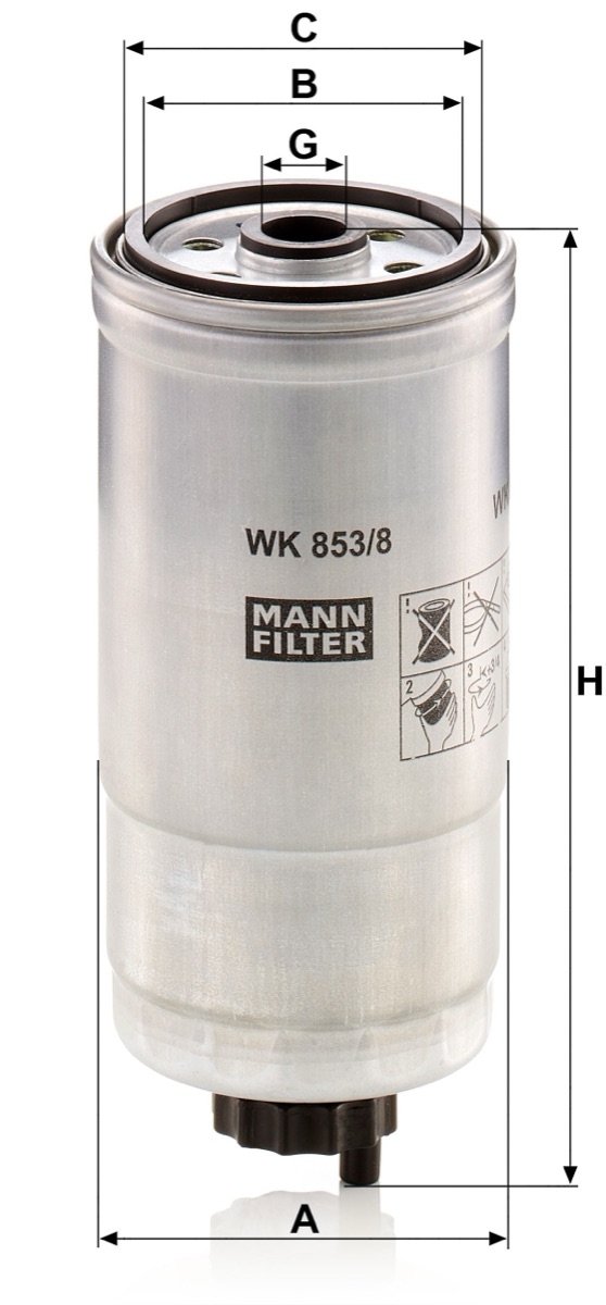Mann-Filter WK 853/8 Fuel Filter