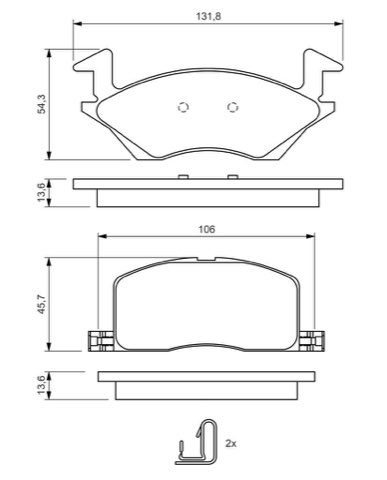 Bosch 0 986 424 264 Brake Pad Set, photo 2
