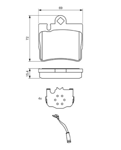 Bosch 0 986 424 830 Brake Pad Set, photo 2