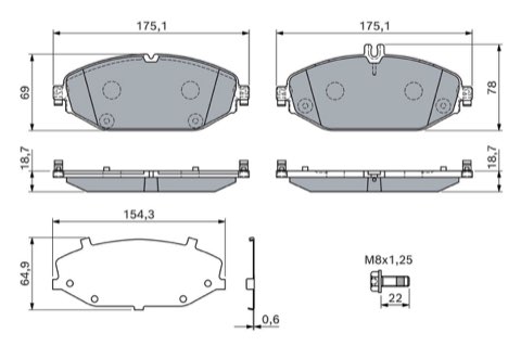 Bosch 0 986 460 129 Brake Pad Set, photo 2